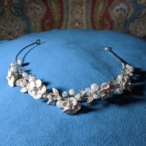 White Floral Handmade Headband